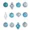 12ct. 4" Blue & Silver Shatterproof Luxe Ornament Set